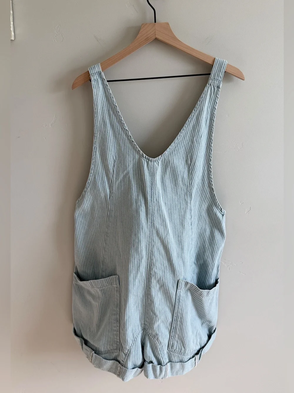 Free People High Roller Railroad Shortall in Pillow Talk Stripe